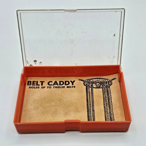 Belt Hanger Vintage Texas Longhorn Steer Brown Leather Gold Tone Holds 12 Belts - Picture 3 of 10